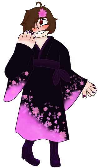 outfit design for a cherry blossom themed ball