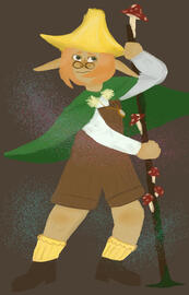 terelle, a chanterelle mushroom inspired elf terelle, a chanterelle mushroom inspired elf